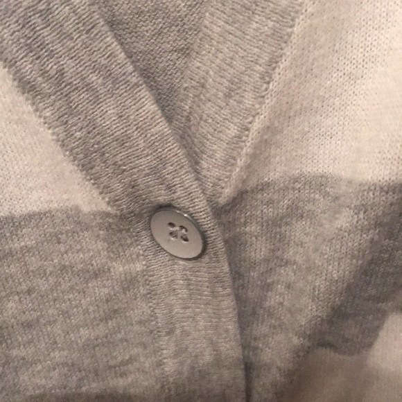 Silky Soft Garage 2 Tone Button Up Varsity Sweater White and Grey - Picture 5 of 10